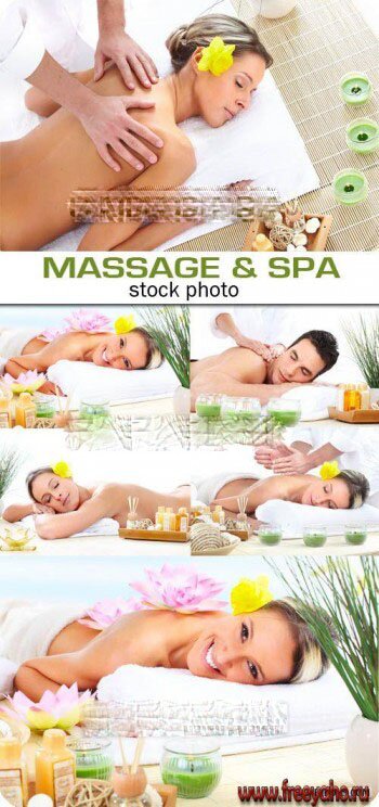Массаж и спа-процедуры - растровый клипарт | Massage and spa