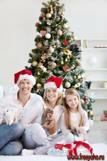       -    | Happy Christmas family, tree & rabbit