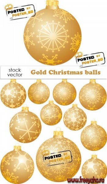        | Gold Christmas vector balls