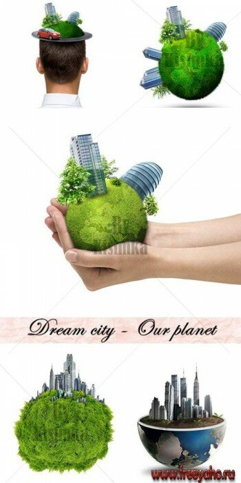     -    | Green planet & city clipart