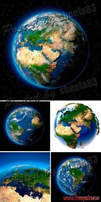 Земной шар - растровый клипарт | Planet Earth Clipart 2
