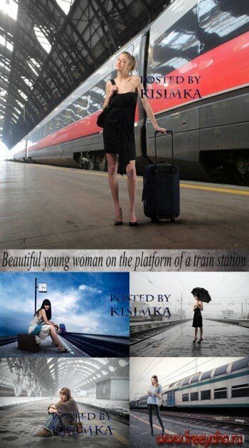     -   | Woman on the platform of a train station