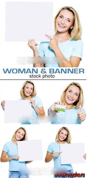  -       | Stock Photo - blonde with the white tablet in the hands of