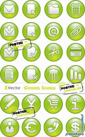      | Green Round Vector Icons