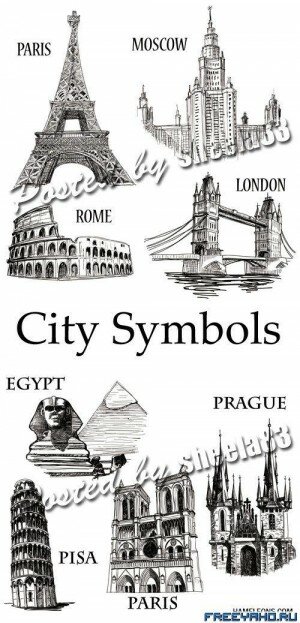      -  | City Symbols Vector