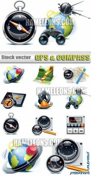    -  | Compass & gps icons
