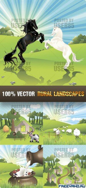    -    | Nature & pets - village vector