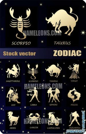    -   | Vector gold zodiac signs