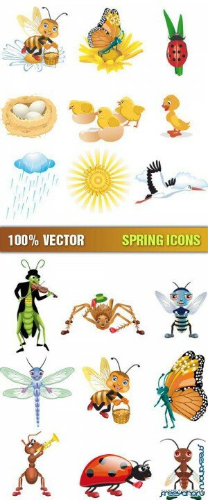 Stock Vector - Spring Icons |  