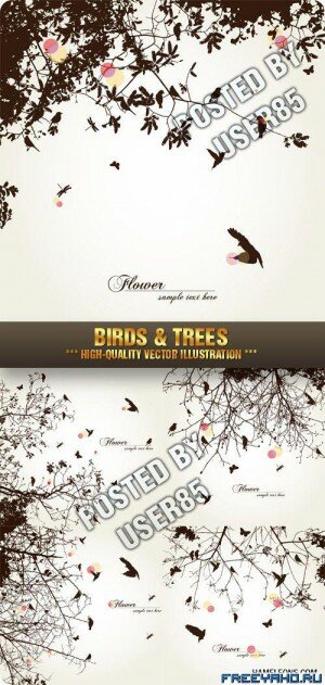     | Stock Vector - Birds & Trees
