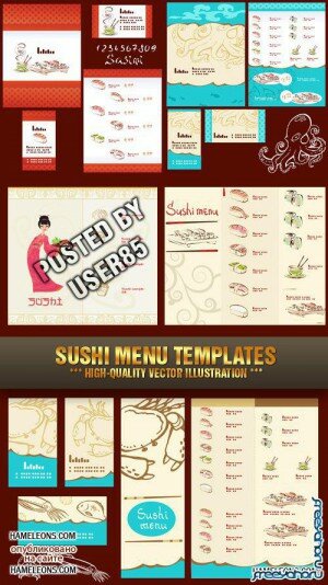         | Sushi Menu and cards vector