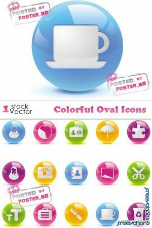      | Color round vector icons