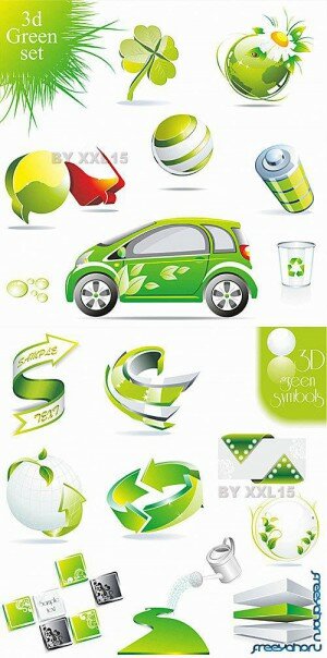      | Eco green symbols vector 7