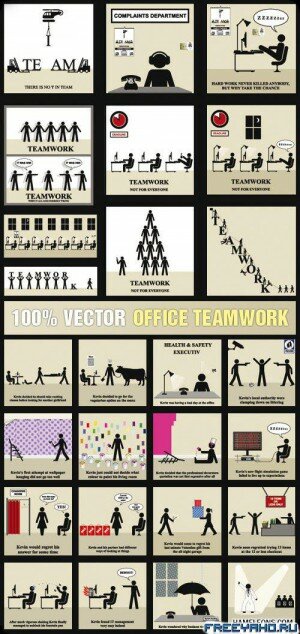 Stock Vector - Office Teamwork |    