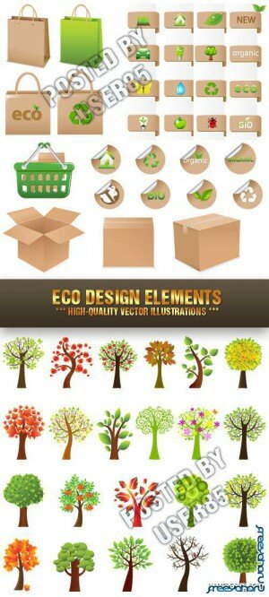       | Eco vector elements and tree