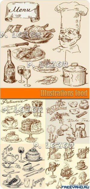   -   | Vintage food vector