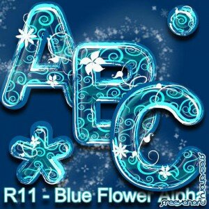 Scrap-kit - Blue Flower Alpha