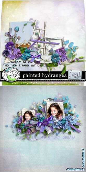 Scrap kit Painted Hydrangea