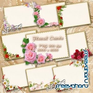 Clipart flower cards -       PNG