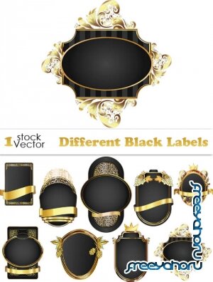 Different Black Labels Vector
