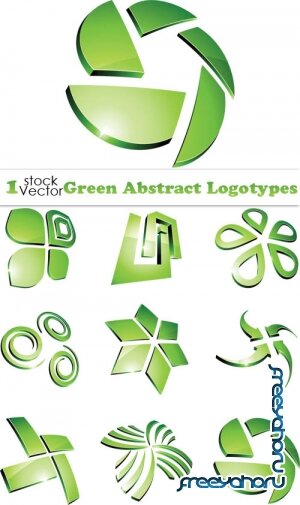 Green Abstract Logotypes Vector