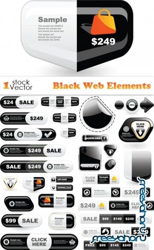 Black Web Elements Vector