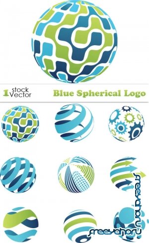 Blue Spherical Logo Vector