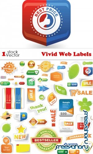 Vivid Web Labels Vector