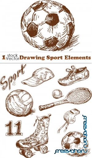 Drawing Sport Elements Vector