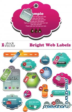 Bright Web Labels Vector