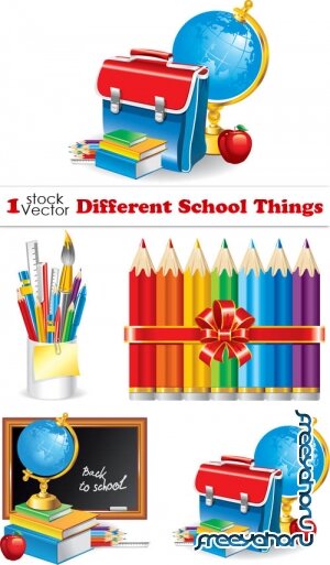 Different School Things Vector