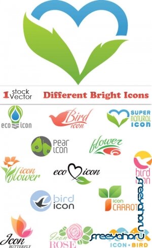 Different Bright Icons Vector