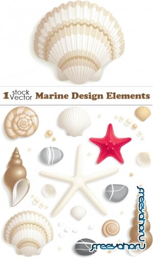 Marine Design Elements Vector