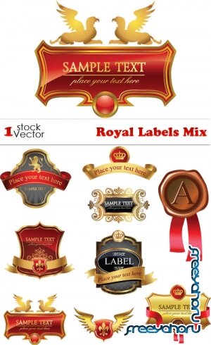 Royal Labels Mix Vector