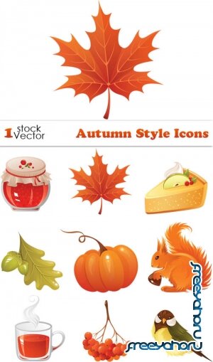 Autumn Style Icons Vector