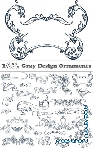Gray Design Ornaments Vector