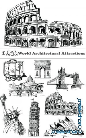 World Architectural Attractions Vector