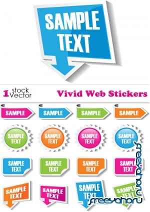 Vivid Web Stickers Vector