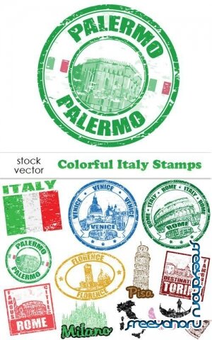   - Colorful Italy Stamps