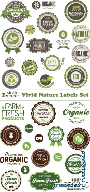 Vectors - Vivid Nature Labels Set