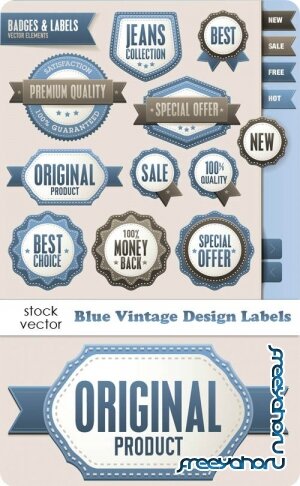   - Blue Vintage Design Labels