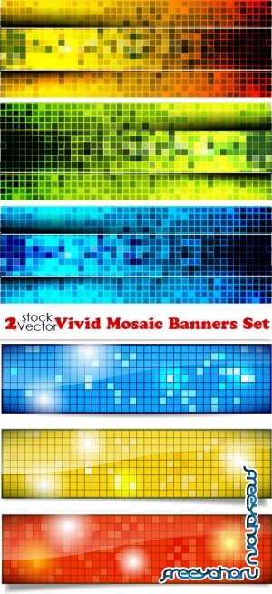 Vectors - Vivid Mosaic Banners Set