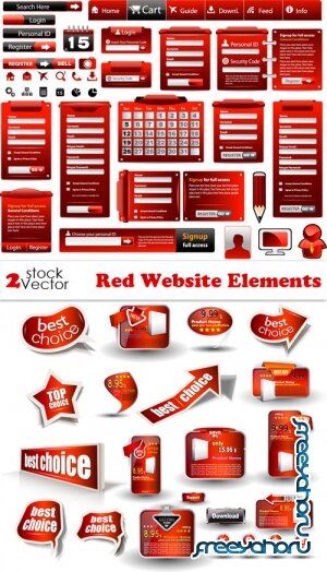 Vectors - Red Website Elements
