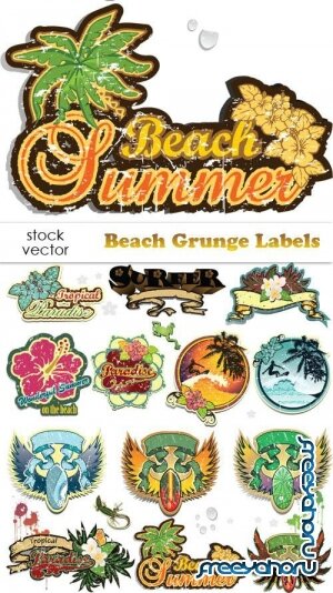   - Beach Grunge Labels