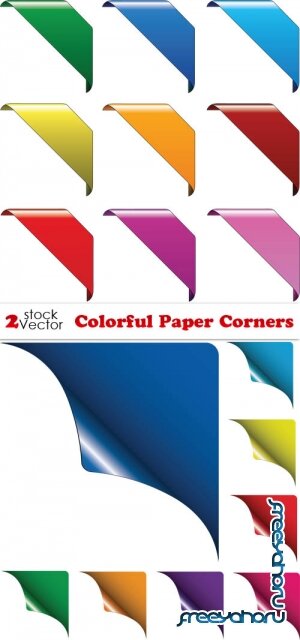 Vectors - Colorful Paper Corners