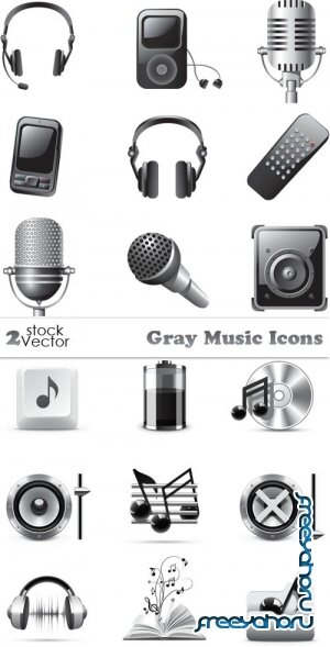 Vectors - Gray Music Icons