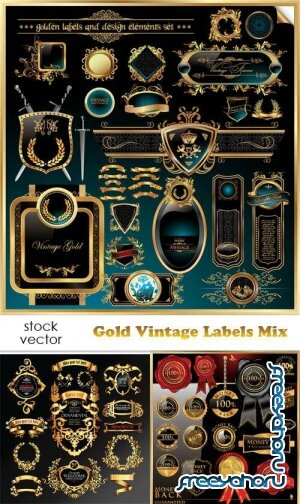   - Gold Vintage Labels Mix