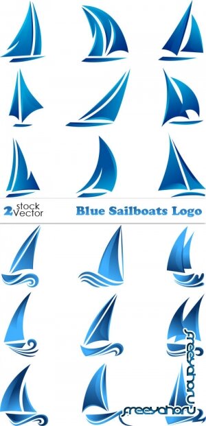 Vectors - Blue Sailboats Logo