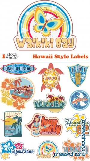 Vectors - Hawaii Style Labels