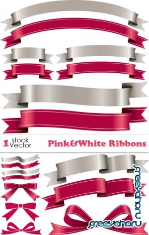 Vectors - Pink&White Ribbons